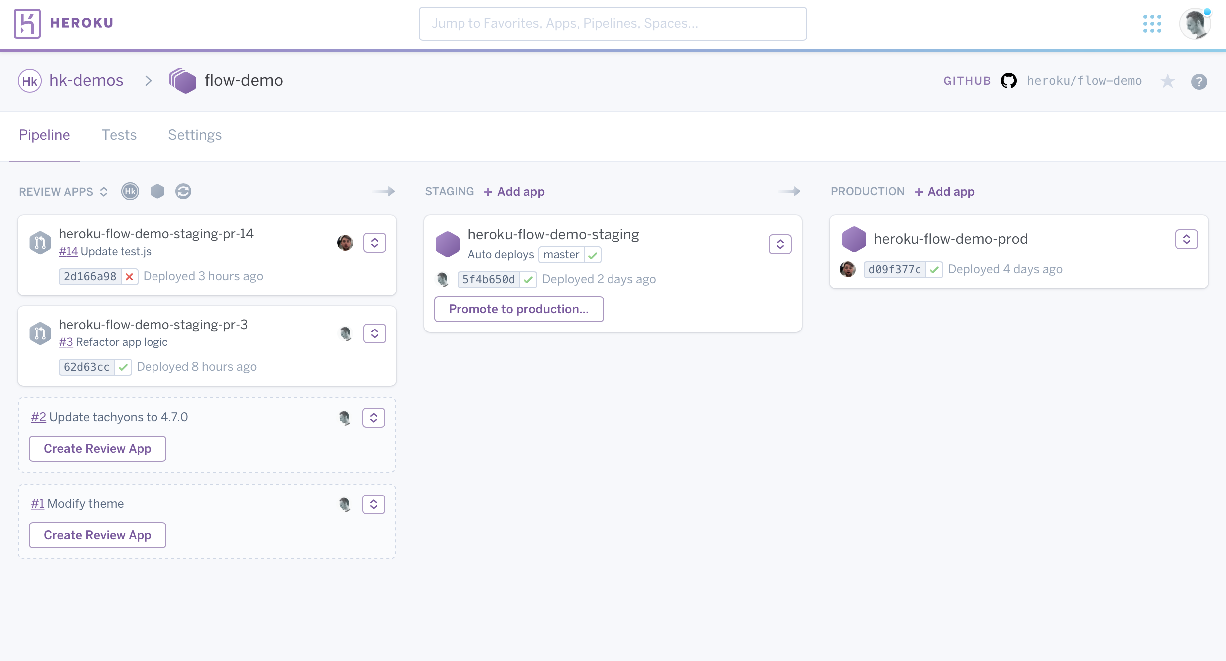 Pipelines Heroku Dev Center