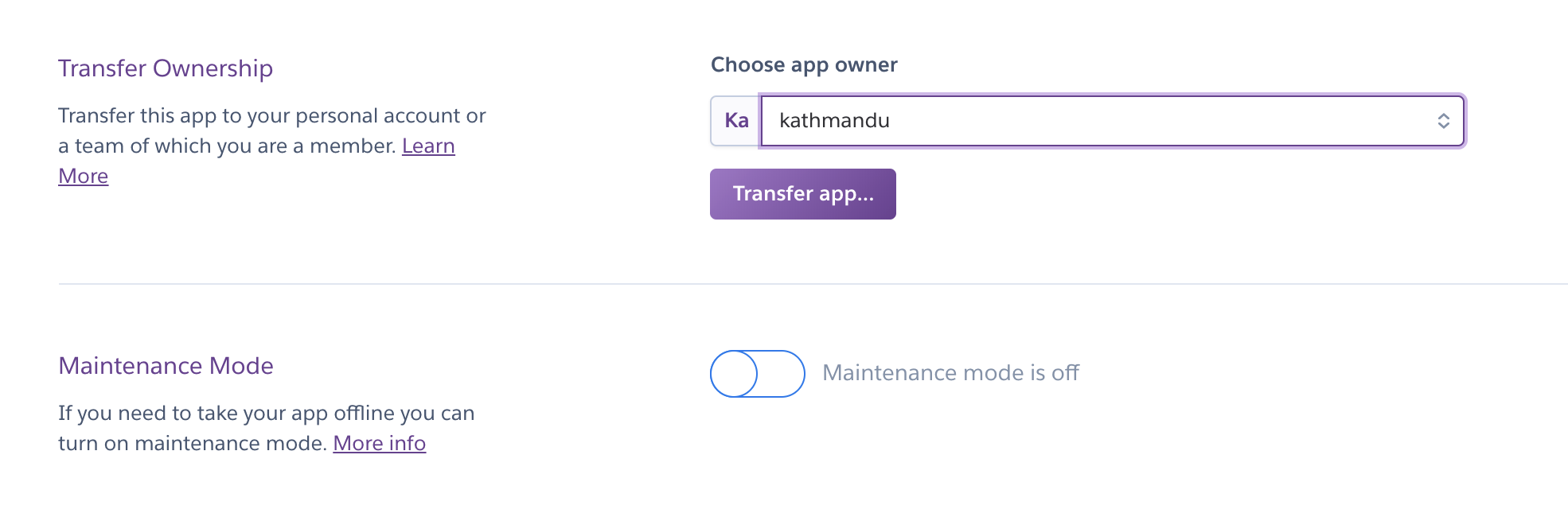 Transfer apps