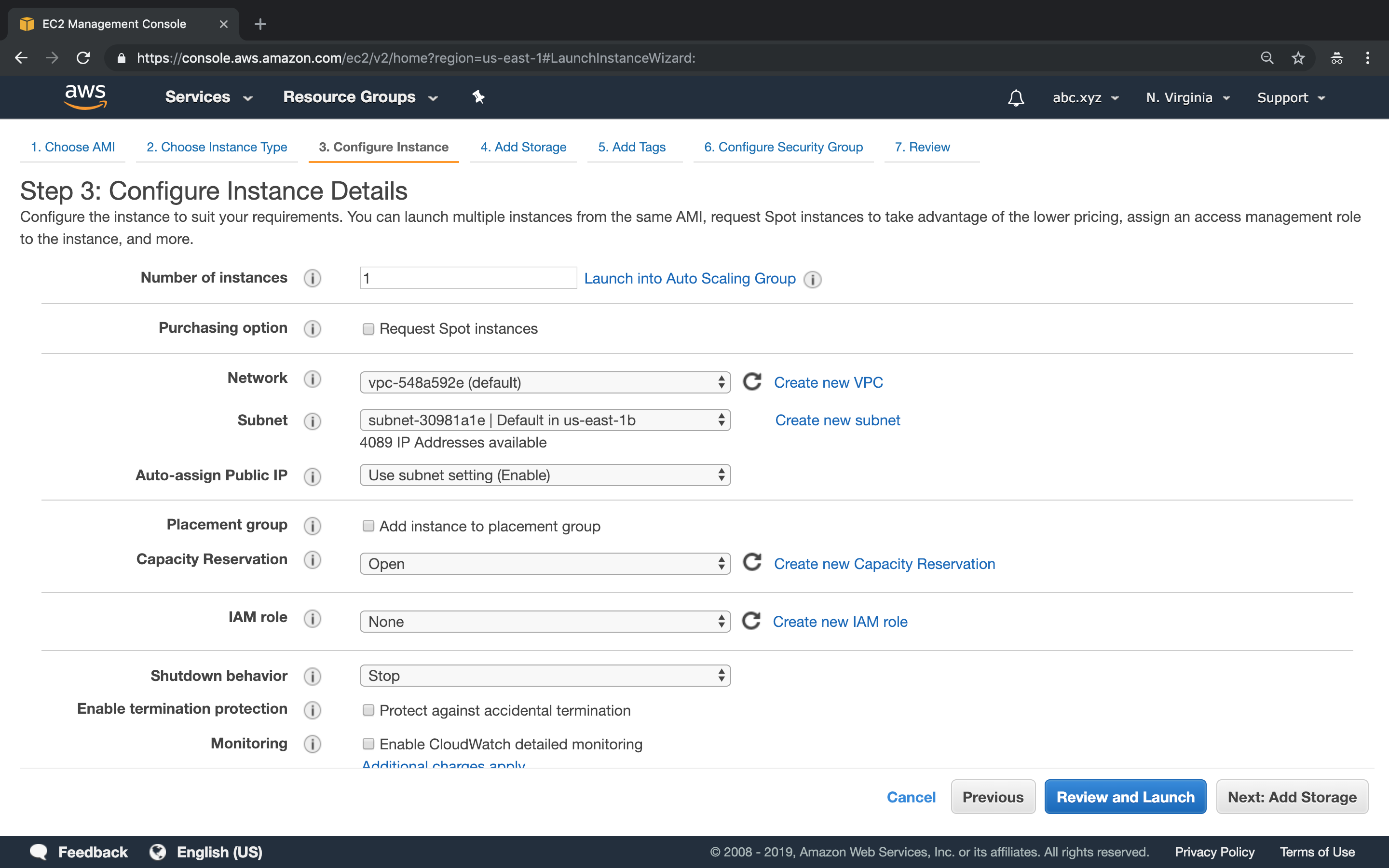 Launching an EC2 Instance